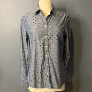 Banana RepublicWomen's Blue Demin Polka Dot Button down Shirt. Small. Soft wash